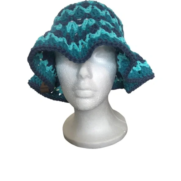Crochet Bucket Hat | Aqua & Peacock - Picture 12 of 16